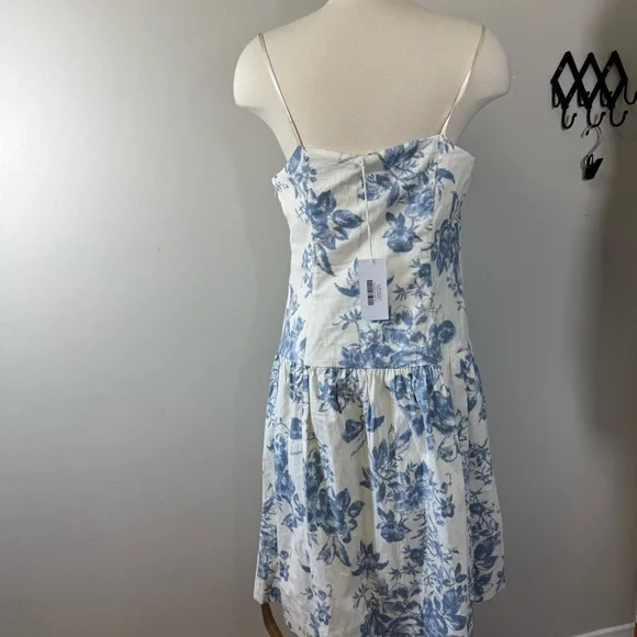 Reformation Analise White and Blue Floral Mini Dress - Picture 7 of 12